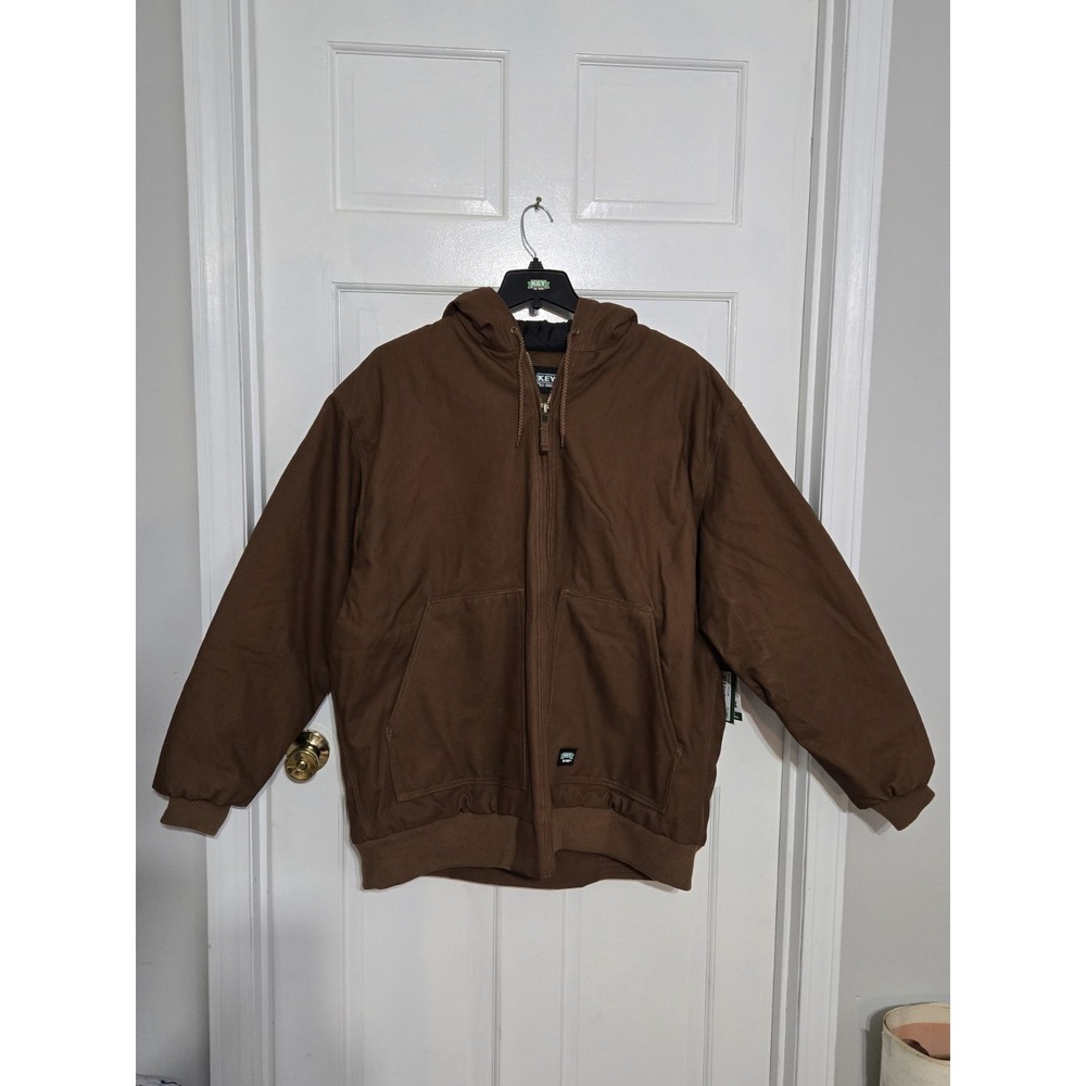 Key duck fabric shell winter jacket‎ coat NWT sz 2XLtall brown